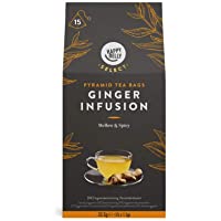 Marca Amazon - Happy Belly Select - Bolsitas de té de hierbas selecto con jengibre- 4x15 pirámides